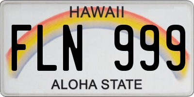 HI license plate FLN999