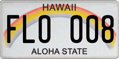 HI license plate FLO008