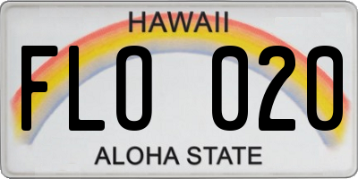 HI license plate FLO020