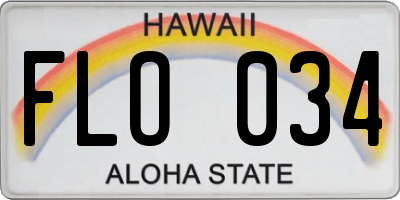 HI license plate FLO034