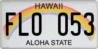 HI license plate FLO053