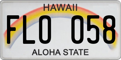 HI license plate FLO058