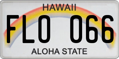 HI license plate FLO066