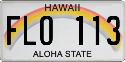 HI license plate FLO113