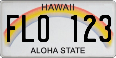 HI license plate FLO123