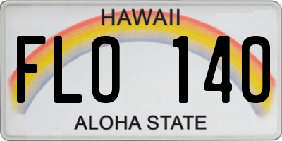 HI license plate FLO140
