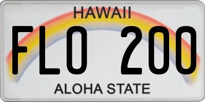 HI license plate FLO200