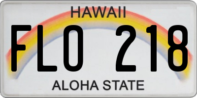 HI license plate FLO218