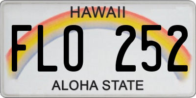 HI license plate FLO252