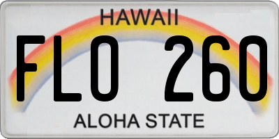 HI license plate FLO260