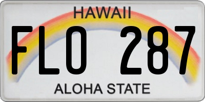 HI license plate FLO287
