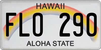HI license plate FLO290