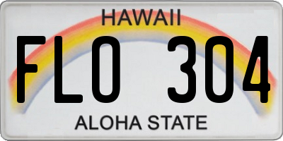 HI license plate FLO304