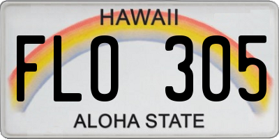 HI license plate FLO305