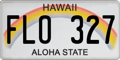 HI license plate FLO327