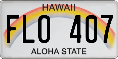 HI license plate FLO407