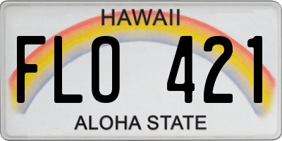 HI license plate FLO421