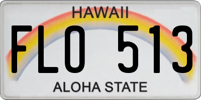 HI license plate FLO513