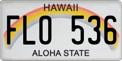 HI license plate FLO536