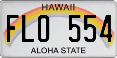 HI license plate FLO554
