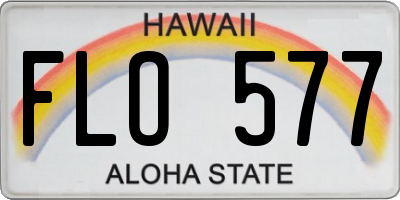 HI license plate FLO577