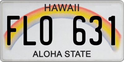 HI license plate FLO631