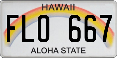 HI license plate FLO667