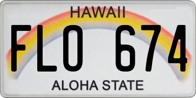 HI license plate FLO674