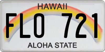 HI license plate FLO721