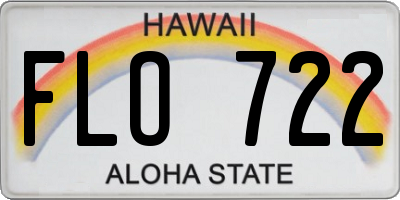 HI license plate FLO722