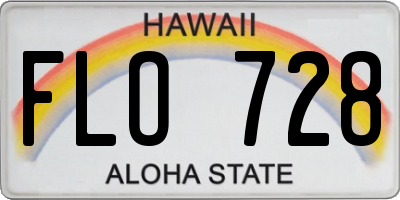 HI license plate FLO728