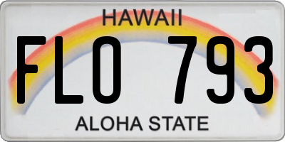 HI license plate FLO793