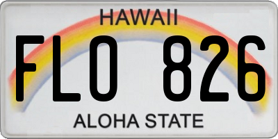 HI license plate FLO826