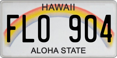 HI license plate FLO904