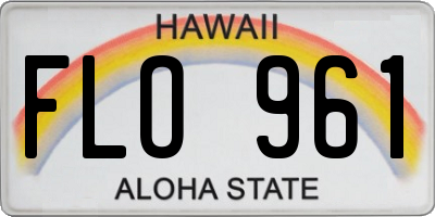 HI license plate FLO961