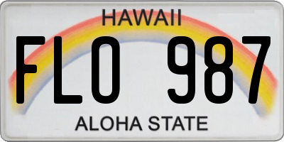 HI license plate FLO987