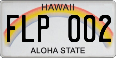 HI license plate FLP002
