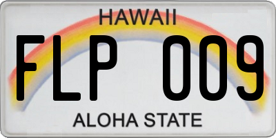 HI license plate FLP009