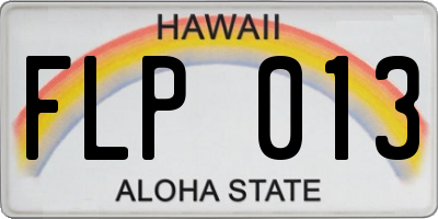 HI license plate FLP013