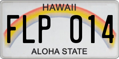 HI license plate FLP014