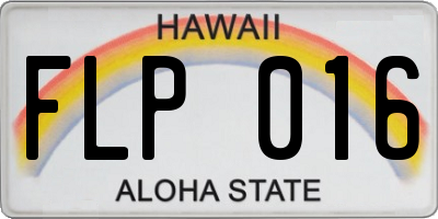 HI license plate FLP016