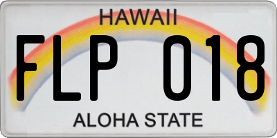 HI license plate FLP018