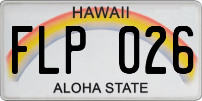 HI license plate FLP026