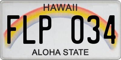 HI license plate FLP034