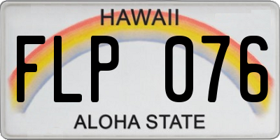HI license plate FLP076