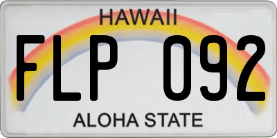 HI license plate FLP092