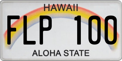 HI license plate FLP100