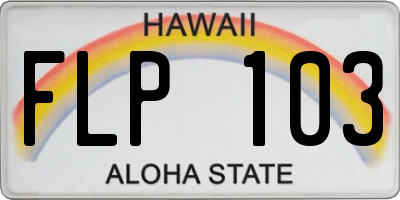 HI license plate FLP103