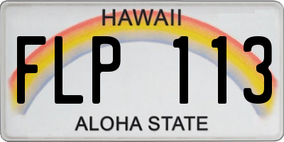 HI license plate FLP113