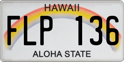 HI license plate FLP136